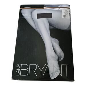 Lane Bryant Control Top Invisible Reinforce Toe Pantyhose Womens F Off Black